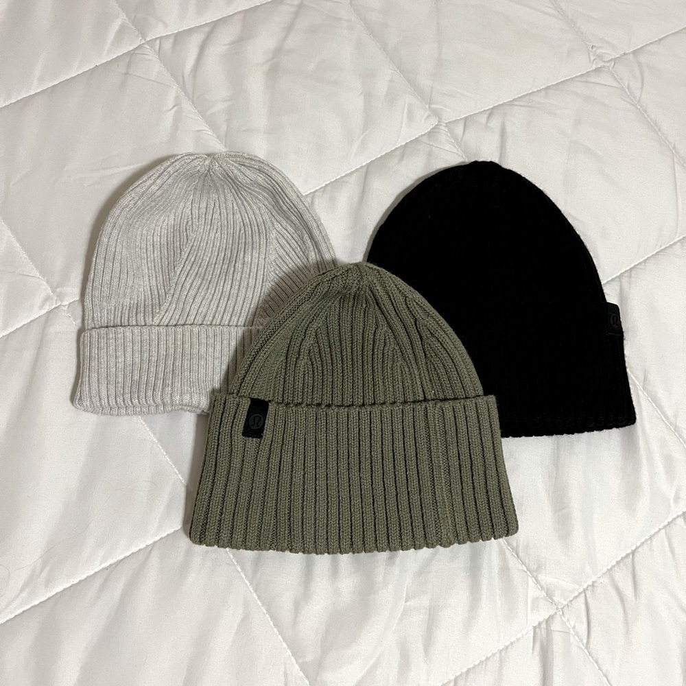 Ribbed lululemon beanies! All 3. One size.